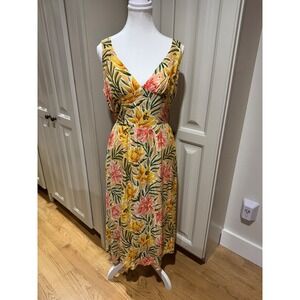 Sage the Label Floral Print Maxi Dress V Neck Anthropologie Sleeveless Women's M